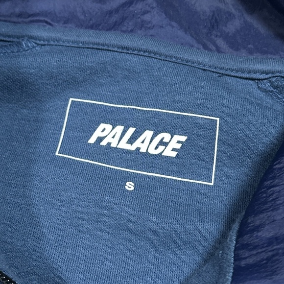 Palace Skateboards S-Layer Track Top Blue Tech Fleece Jacket Hoodie Mens Small - Picture 8 of 11
